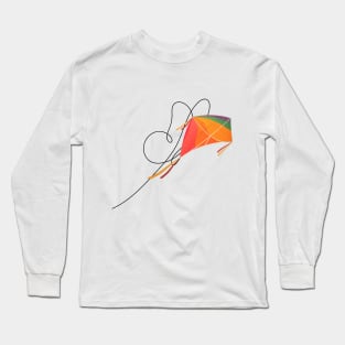 Colorful Kite Soaring into the Sky Gift Evergreen Long Sleeve T-Shirt